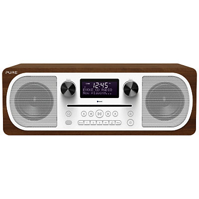 Pure Evoke C-D6 DAB+/FM Bluetooth Stereo All-In-One Music System With Remote Control, Walnut